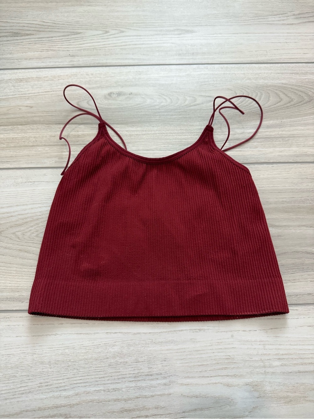 Aritzia Sunday Best Ribbed Strappy Crop Tank Top